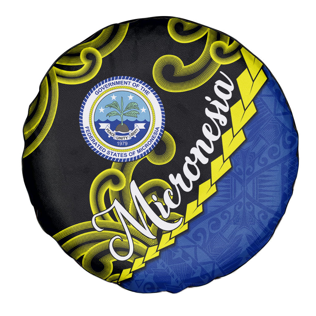 Federated States Of Micronesia FSM Spare Tire Cover Pacific Islander Tribal Swirl Geometric Pattern TS04 - Polynesian Pride