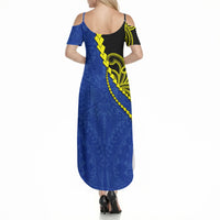 Federated States Of Micronesia FSM Summer Maxi Dress Pacific Islander Tribal Swirl Geometric Pattern TS04 - Polynesian Pride