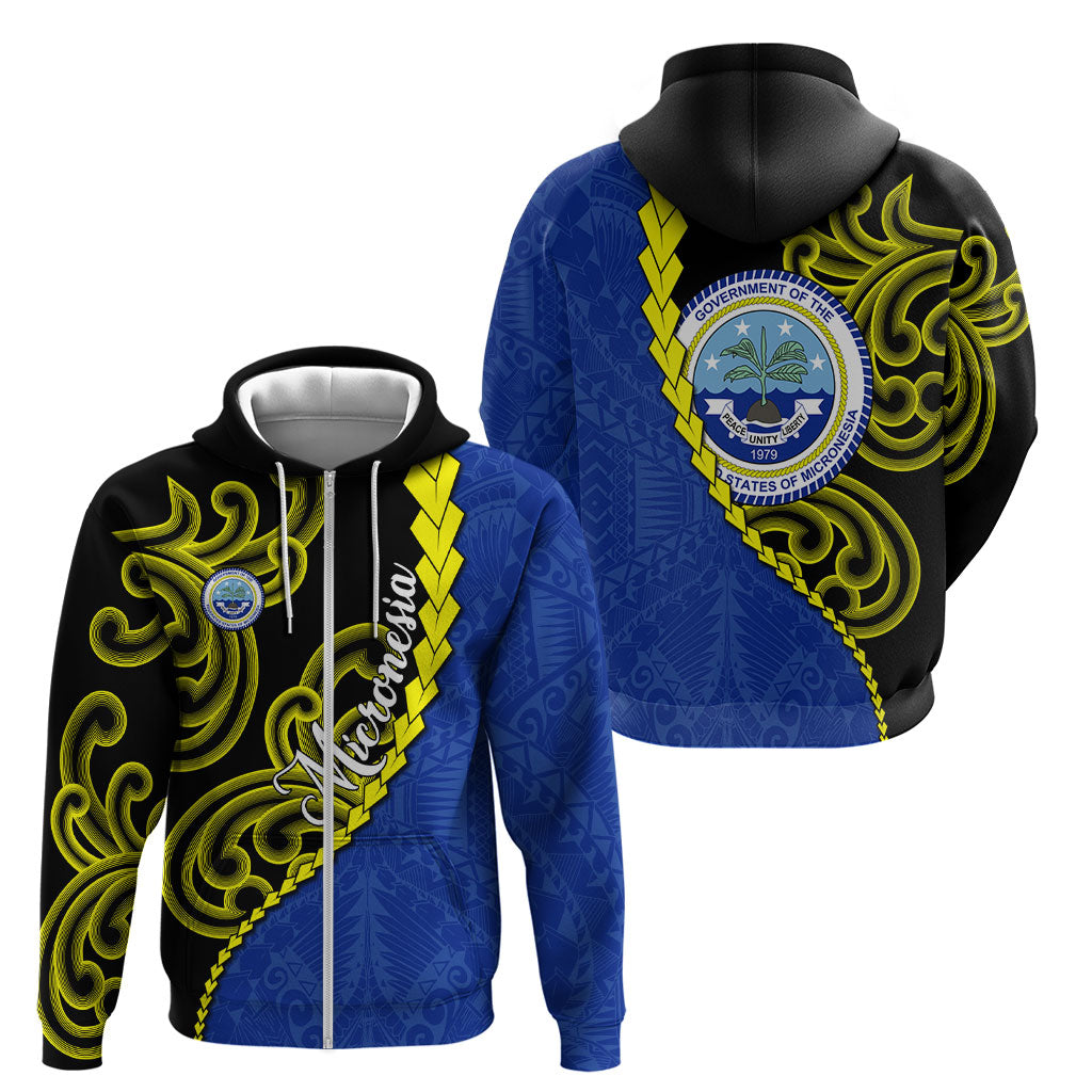Federated States Of Micronesia FSM Zip Hoodie Pacific Islander Tribal Swirl Geometric Pattern TS04 - Polynesian Pride