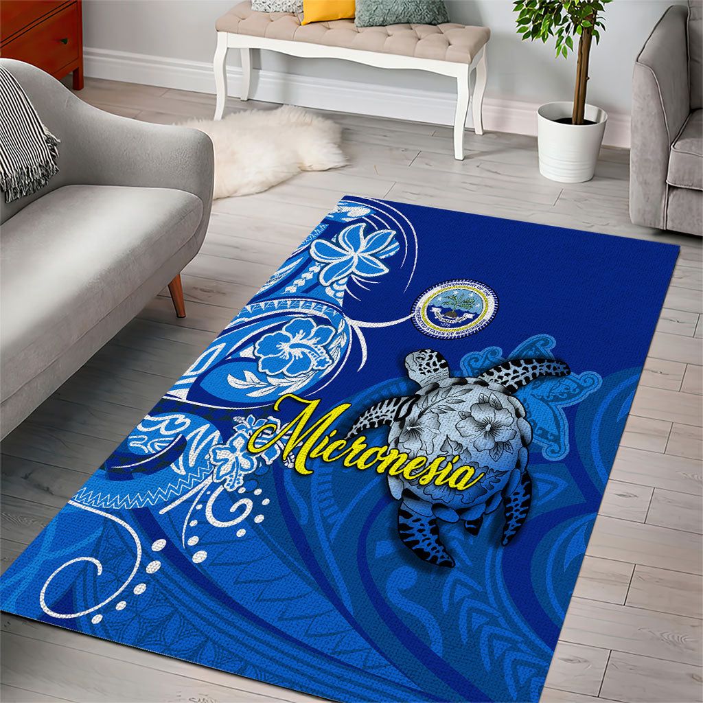 Micronesia Sea Turtle Area Rug Federated States Of Micronesia Tribal Floral Pattern TS04 - Polynesian Pride