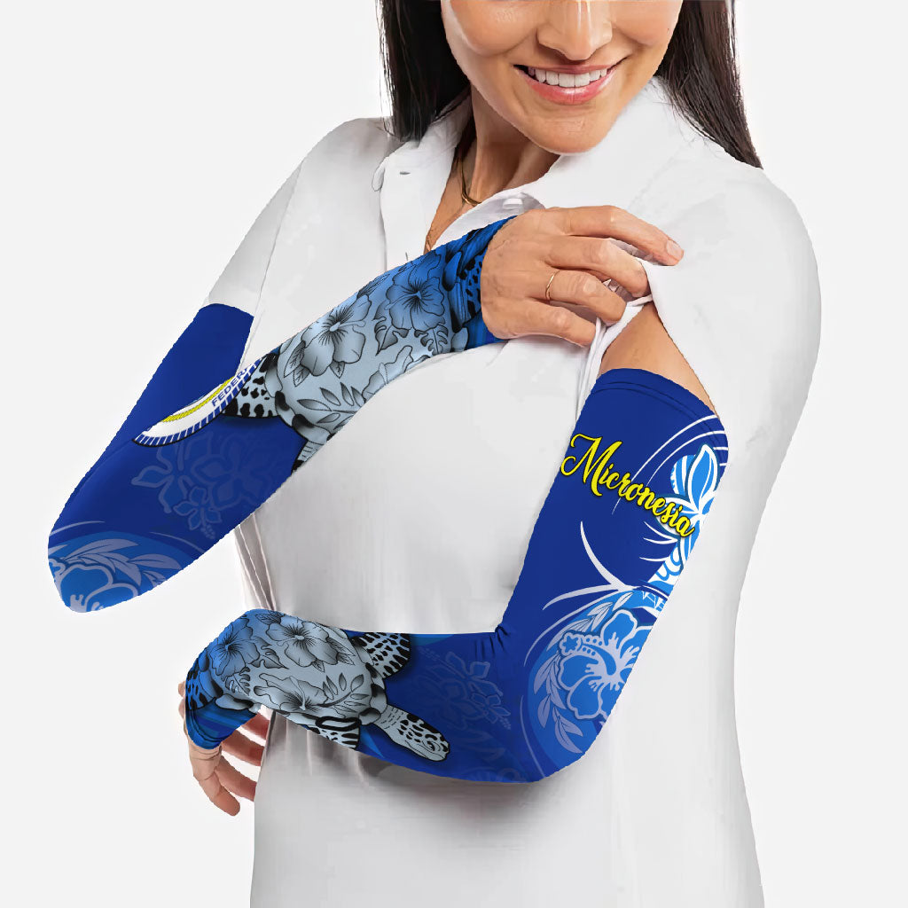 Micronesia Sea Turtle Arm Sleeves Federated States Of Micronesia Tribal Floral Pattern TS04 - Polynesian Pride