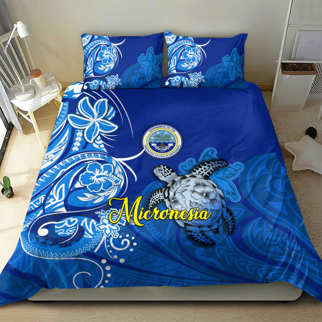 Micronesia Sea Turtle Bedding Set Federated States Of Micronesia Tribal Floral Pattern TS04 - Polynesian Pride