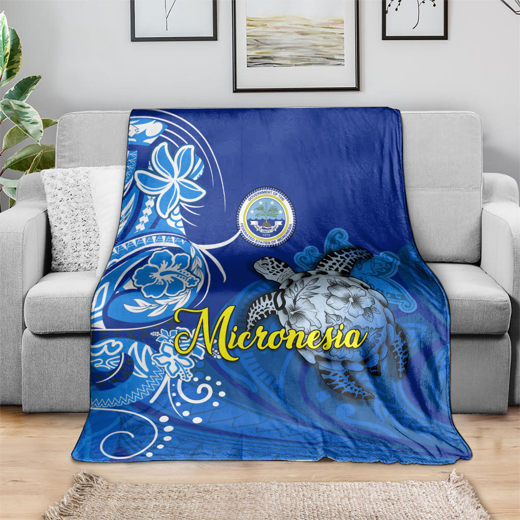 Micronesia Sea Turtle Blanket Federated States Of Micronesia Tribal Floral Pattern TS04 - Polynesian Pride