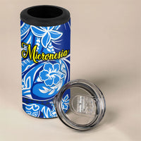Micronesia Sea Turtle 4 in 1 Can Cooler Tumbler Federated States Of Micronesia Tribal Floral Pattern TS04 - Polynesian Pride