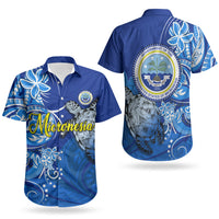 Micronesia Sea Turtle Couples Matching Tank Maxi Dress and Hawaiian Shirt Federated States Of Micronesia Tribal Floral Pattern TS04 - Polynesian Pride