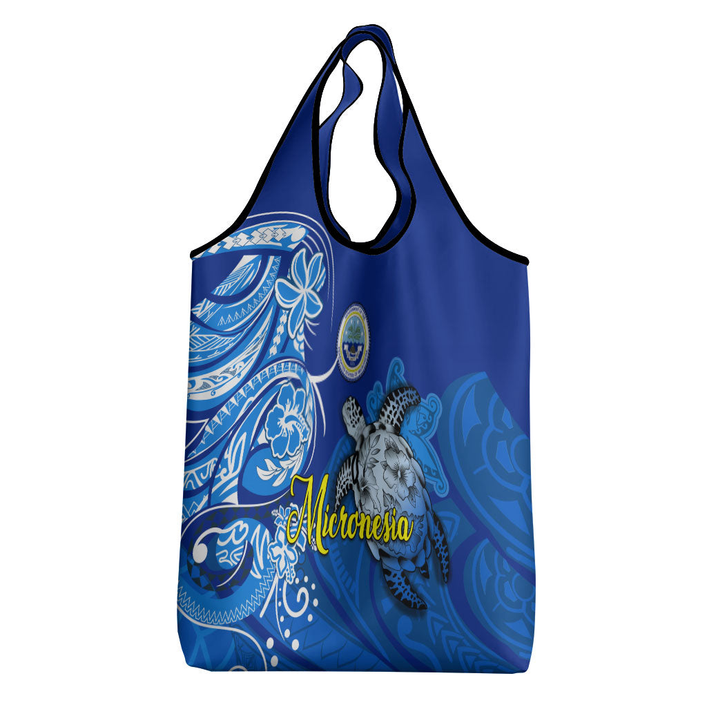 Micronesia Sea Turtle Grocery Bag Federated States Of Micronesia Tribal Floral Pattern TS04 - Polynesian Pride