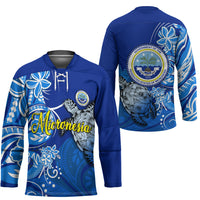 Micronesia Sea Turtle Hockey Jersey Federated States Of Micronesia Tribal Floral Pattern TS04 - Polynesian Pride