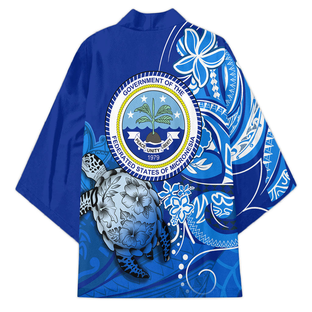 Micronesia Sea Turtle Kimono Federated States Of Micronesia Tribal Floral Pattern TS04 - Polynesian Pride