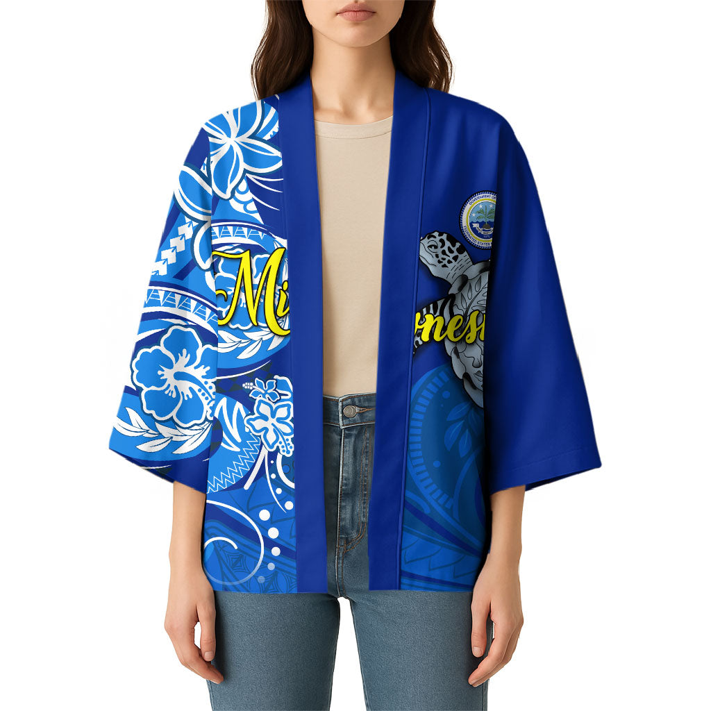 Micronesia Sea Turtle Kimono Federated States Of Micronesia Tribal Floral Pattern TS04 - Polynesian Pride
