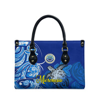 Micronesia Sea Turtle Leather Bag Federated States Of Micronesia Tribal Floral Pattern TS04 - Polynesian Pride