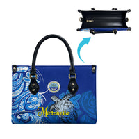 Micronesia Sea Turtle Leather Bag Federated States Of Micronesia Tribal Floral Pattern TS04 - Polynesian Pride