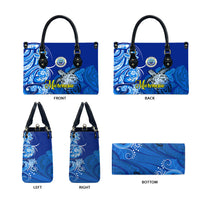 Micronesia Sea Turtle Leather Bag Federated States Of Micronesia Tribal Floral Pattern TS04 - Polynesian Pride