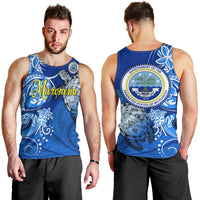 Micronesia Sea Turtle Men Tank Top Federated States Of Micronesia Tribal Floral Pattern TS04 - Polynesian Pride
