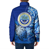 Micronesia Sea Turtle Padded Jacket Federated States Of Micronesia Tribal Floral Pattern TS04 - Polynesian Pride