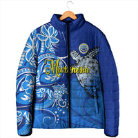 Micronesia Sea Turtle Padded Jacket Federated States Of Micronesia Tribal Floral Pattern TS04 - Polynesian Pride