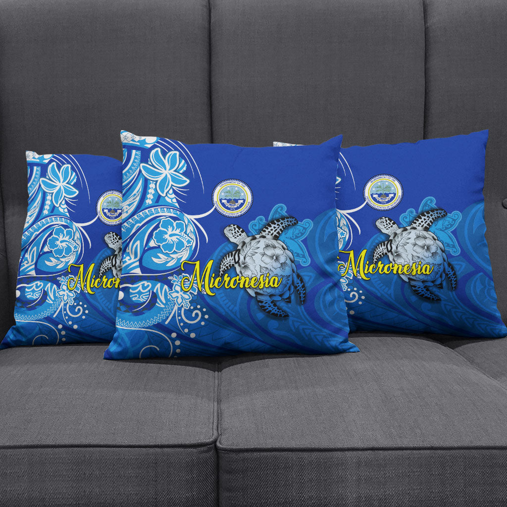 Micronesia Sea Turtle Pillow Cover Federated States Of Micronesia Tribal Floral Pattern TS04 - Polynesian Pride