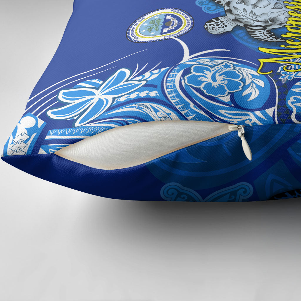 Micronesia Sea Turtle Pillow Cover Federated States Of Micronesia Tribal Floral Pattern TS04 - Polynesian Pride