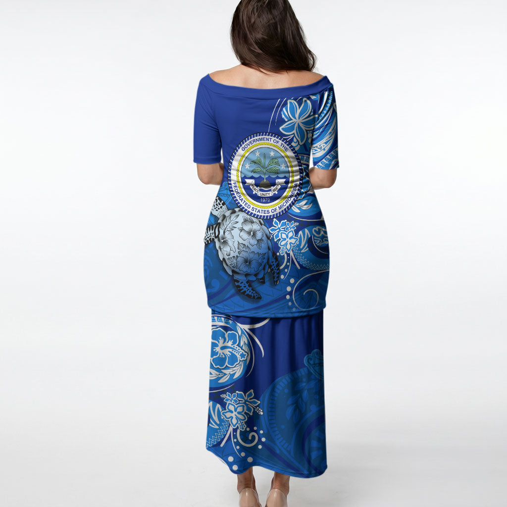 Micronesia Sea Turtle Puletasi Federated States Of Micronesia Tribal Floral Pattern TS04 - Polynesian Pride