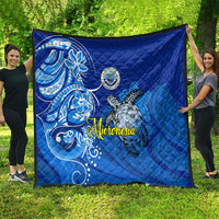 Micronesia Sea Turtle Quilt Federated States Of Micronesia Tribal Floral Pattern TS04 - Polynesian Pride