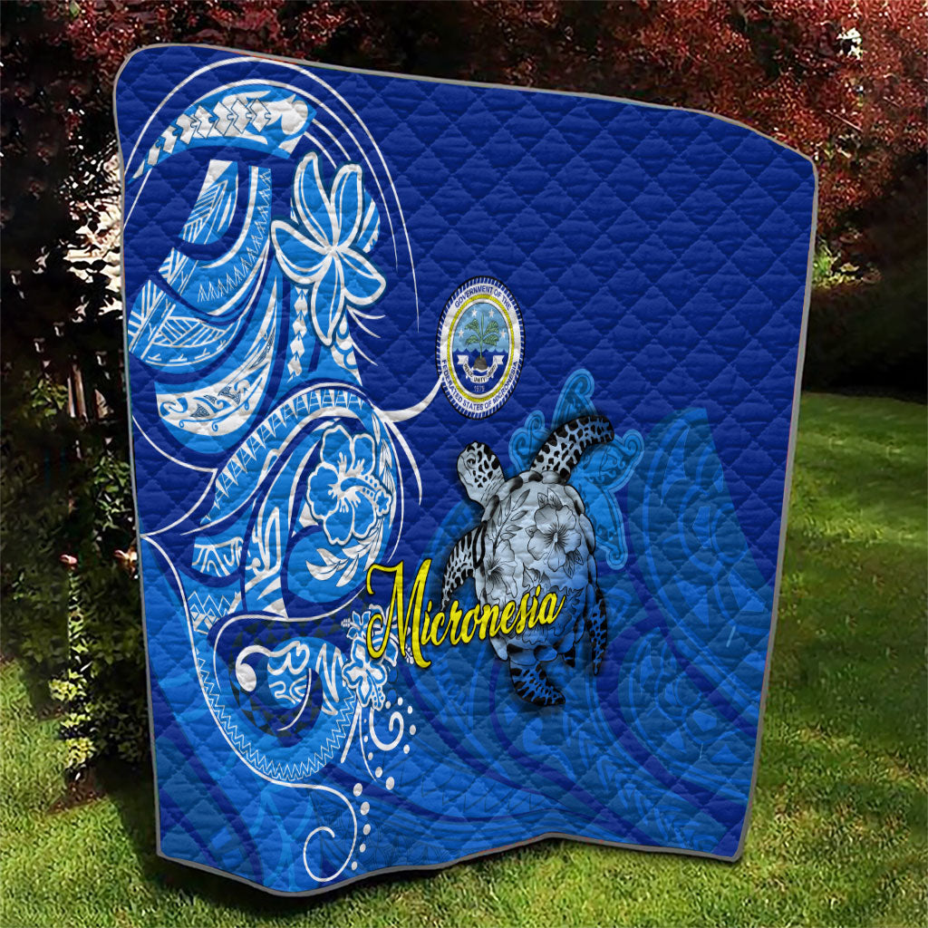 Micronesia Sea Turtle Quilt Federated States Of Micronesia Tribal Floral Pattern TS04 - Polynesian Pride