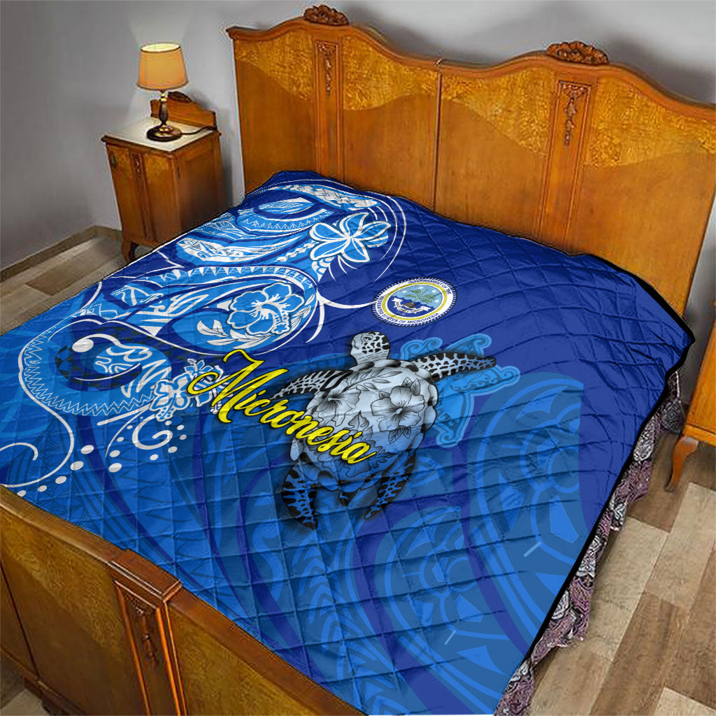 Micronesia Sea Turtle Quilt Federated States Of Micronesia Tribal Floral Pattern TS04 - Polynesian Pride