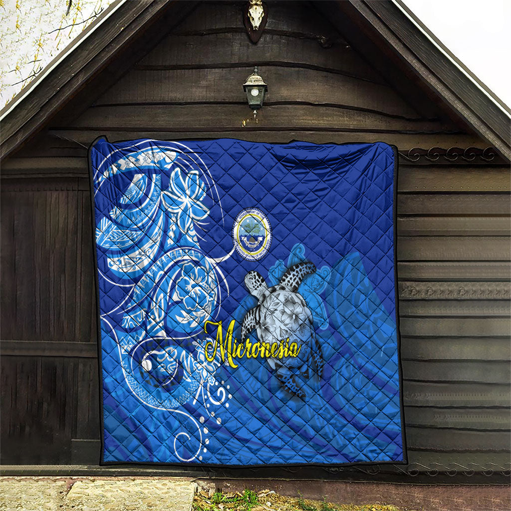 Micronesia Sea Turtle Quilt Federated States Of Micronesia Tribal Floral Pattern TS04 - Polynesian Pride