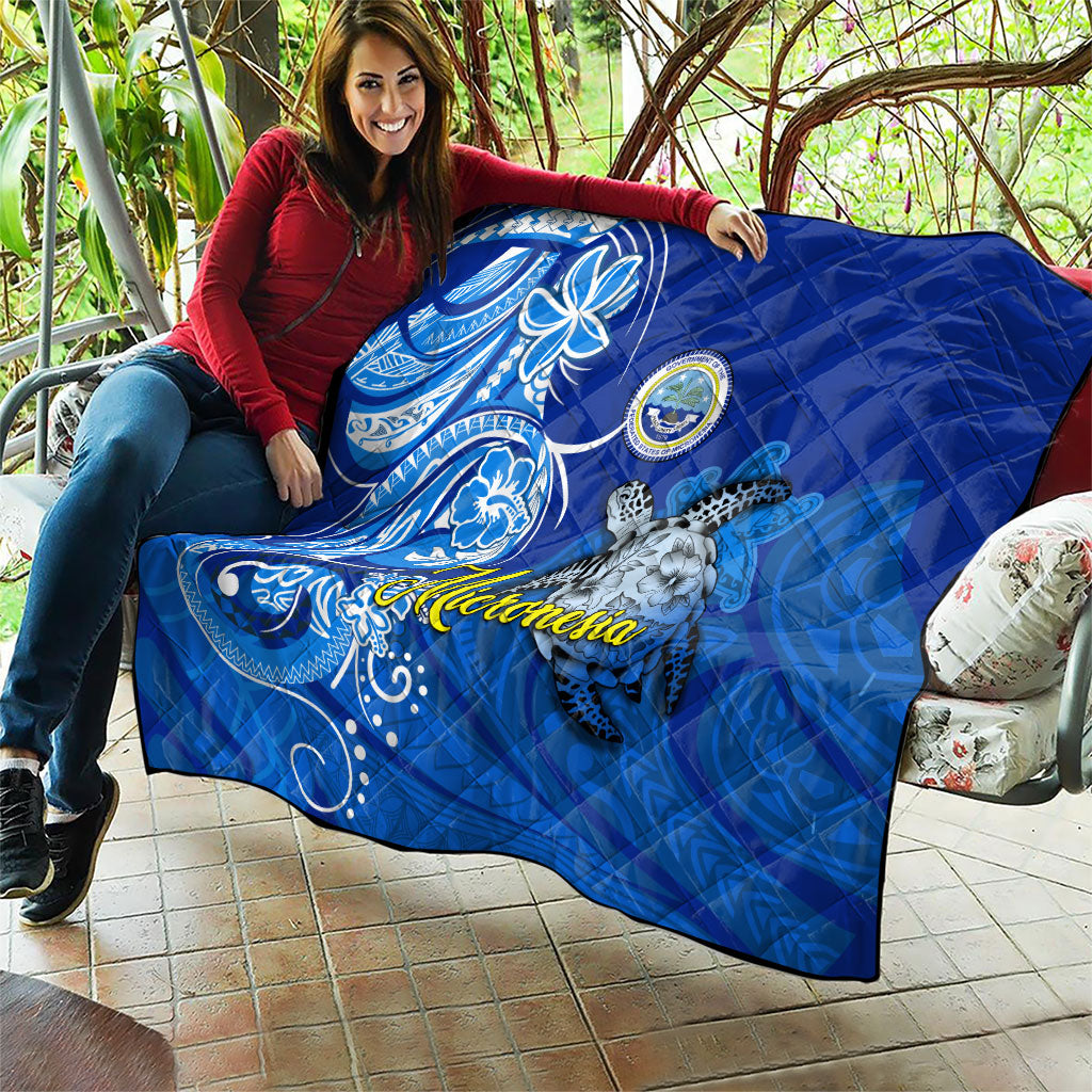 Micronesia Sea Turtle Quilt Federated States Of Micronesia Tribal Floral Pattern TS04 - Polynesian Pride