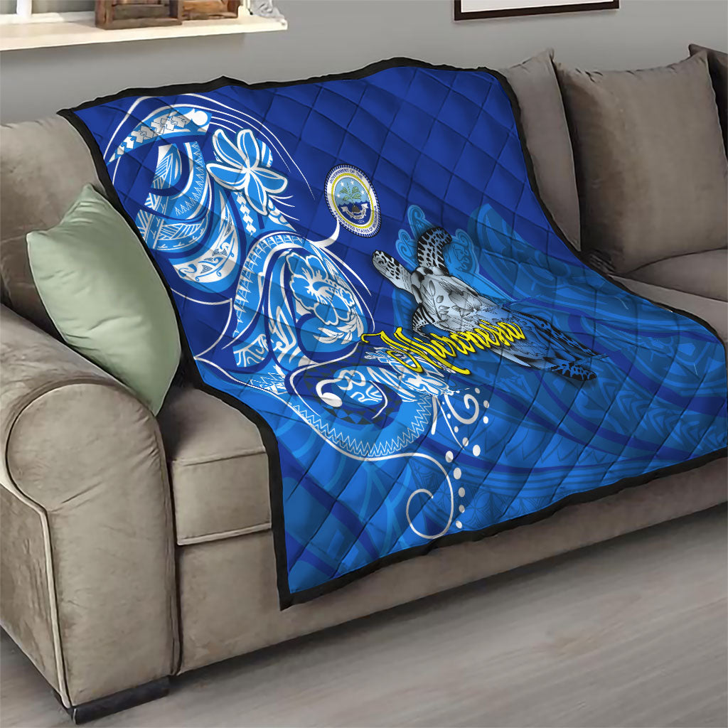 Micronesia Sea Turtle Quilt Federated States Of Micronesia Tribal Floral Pattern TS04 - Polynesian Pride