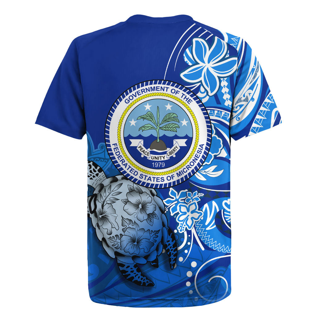 Micronesia Sea Turtle Rugby Jersey Federated States Of Micronesia Tribal Floral Pattern TS04 - Polynesian Pride
