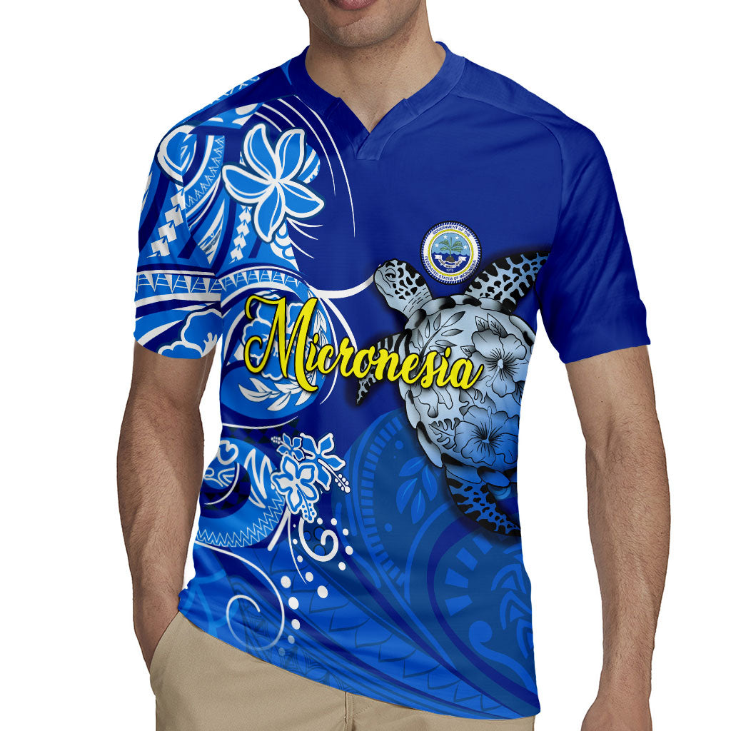 Micronesia Sea Turtle Rugby Jersey Federated States Of Micronesia Tribal Floral Pattern TS04 - Polynesian Pride