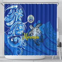 Micronesia Sea Turtle Shower Curtain Federated States Of Micronesia Tribal Floral Pattern TS04 - Polynesian Pride