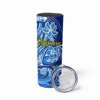 Micronesia Sea Turtle Skinny Tumbler Federated States Of Micronesia Tribal Floral Pattern TS04 - Polynesian Pride