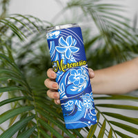 Micronesia Sea Turtle Skinny Tumbler Federated States Of Micronesia Tribal Floral Pattern TS04 - Polynesian Pride