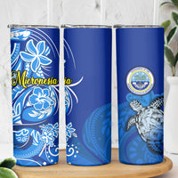 Micronesia Sea Turtle Skinny Tumbler Federated States Of Micronesia Tribal Floral Pattern TS04 - Polynesian Pride