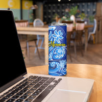 Micronesia Sea Turtle Skinny Tumbler Federated States Of Micronesia Tribal Floral Pattern TS04 - Polynesian Pride