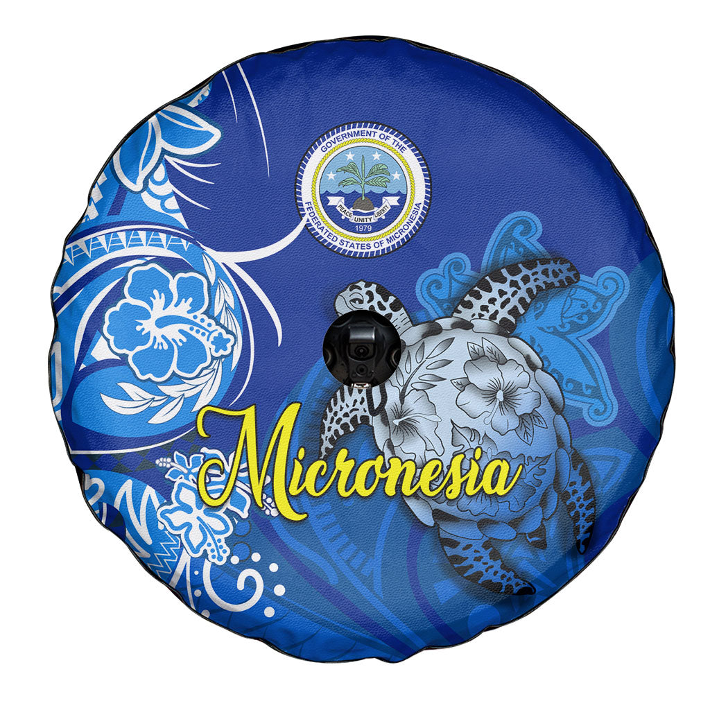 Micronesia Sea Turtle Spare Tire Cover Federated States Of Micronesia Tribal Floral Pattern TS04 - Polynesian Pride