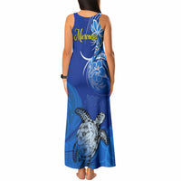 Micronesia Sea Turtle Tank Maxi Dress Federated States Of Micronesia Tribal Floral Pattern TS04 - Polynesian Pride