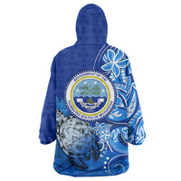 Micronesia Sea Turtle Wearable Blanket Hoodie Federated States Of Micronesia Tribal Floral Pattern TS04 - Polynesian Pride