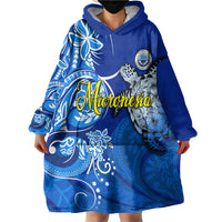 Micronesia Sea Turtle Wearable Blanket Hoodie Federated States Of Micronesia Tribal Floral Pattern TS04 - Polynesian Pride