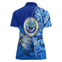 Micronesia Sea Turtle Women Polo Shirt Federated States Of Micronesia Tribal Floral Pattern TS04 - Polynesian Pride