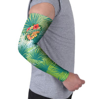 Personalized Polynesia 50th Birthday Arm Sleeves Vintage Hawaiian Floral Ukulele Tropical Sunset Art TS04 - Polynesian Pride