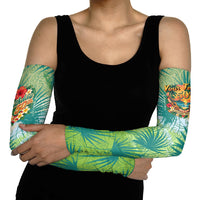 Personalized Polynesia 50th Birthday Arm Sleeves Vintage Hawaiian Floral Ukulele Tropical Sunset Art TS04 - Polynesian Pride