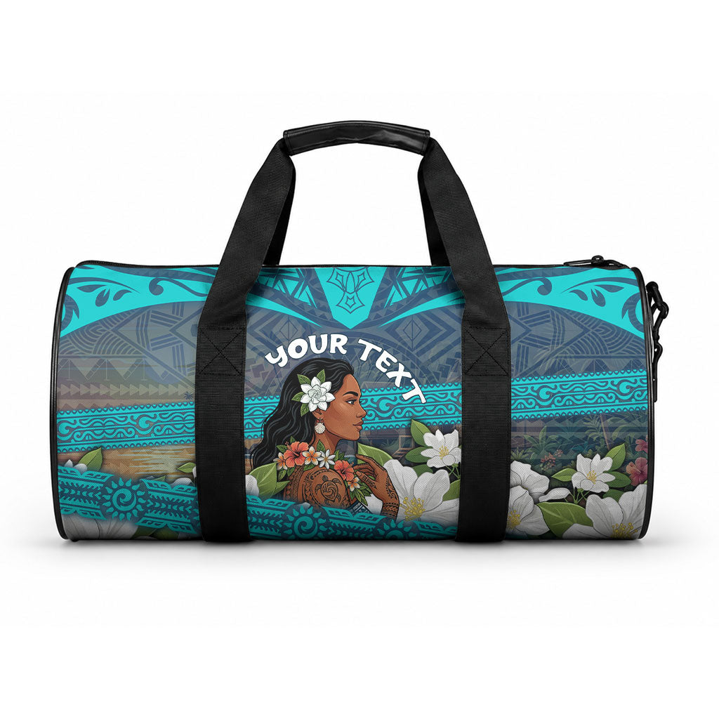 Personalized Polynesian Woman 50th Birthday Duffle Bag Traditional Pacific Tribal Tattoo Floral Art TS04 One size Blue - Polynesian Pride