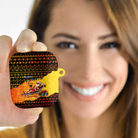 Tropical Christmas In July Santa Claus AirPods Case Festive Hawaiian With Beach Reindeer Sleigh TS04 - Polynesian Pride