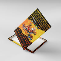 Tropical Christmas In July Santa Claus Canvas Wall Art Festive Hawaiian With Beach Reindeer Sleigh