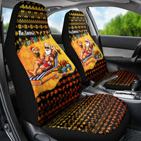 Tropical Christmas In July Santa Claus Car Seat Cover Festive Hawaiian With Beach Reindeer Sleigh TS04 - Polynesian Pride
