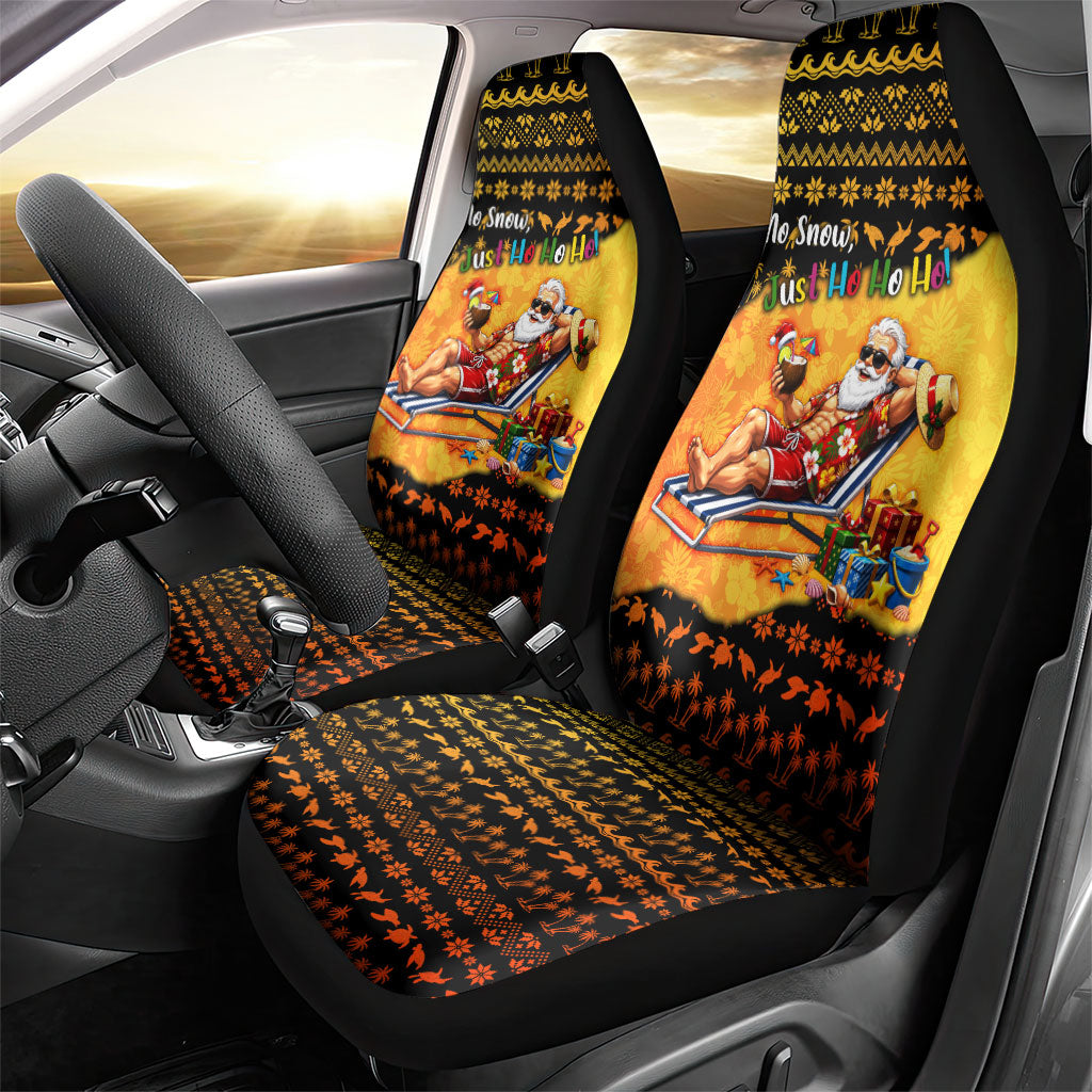 Tropical Christmas In July Santa Claus Car Seat Cover Festive Hawaiian With Beach Reindeer Sleigh TS04 - Polynesian Pride