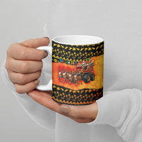 Tropical Christmas In July Santa Claus Ceramic Mug Festive Hawaiian With Beach Reindeer Sleigh