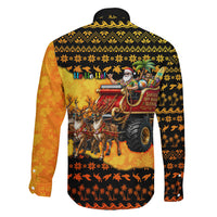 Tropical Christmas In July Santa Claus Family Matching Mermaid Dress and Hawaiian Shirt Festive Hawaiian With Beach Reindeer Sleigh TS04 - Polynesian Pride