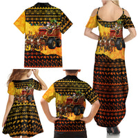 Tropical Christmas In July Santa Claus Family Matching Summer Maxi Dress and Hawaiian Shirt Festive Hawaiian With Beach Reindeer Sleigh TS04 - Polynesian Pride